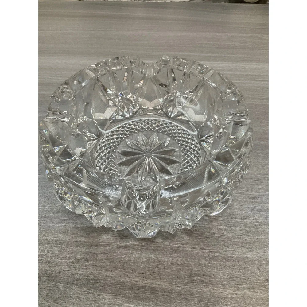 VINTAGE‎ CRYSTAL ASHTRAY HEAVY